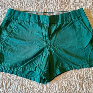 J. Crew Green Bermuda Shorts Classic Cotton Twill
